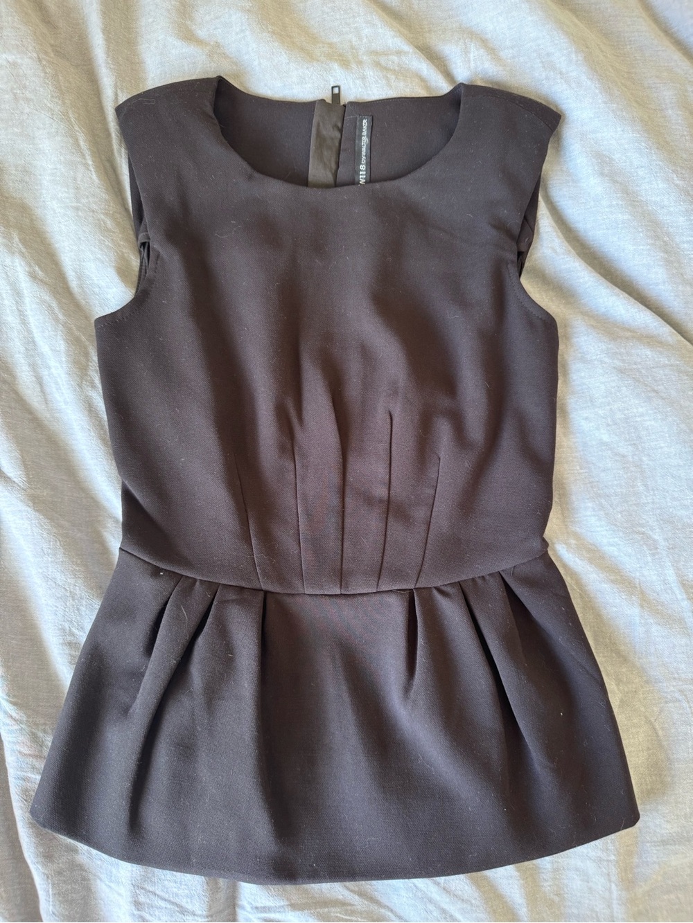 W118 NWT by Walter Baker Black Sleeveless Peplum top XS